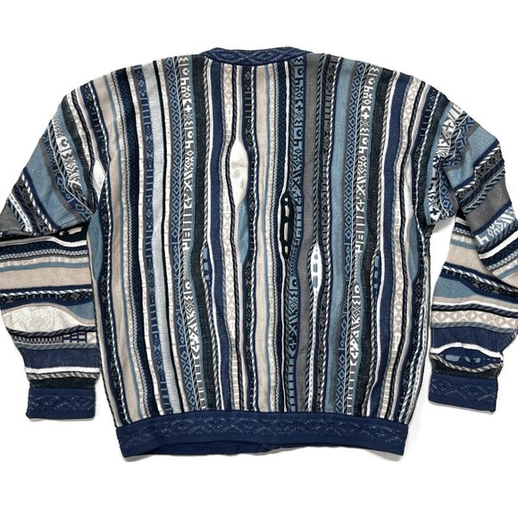 Vintage Emaroo Australia Cardigan Sweater Cotton 3d Knit 18 Large Cosby Button - Picture 10 of 10